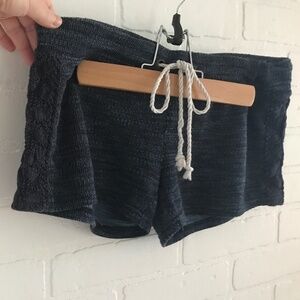 Aéropostale Women’s Shorts Navy Crochet Drawstring Size XS